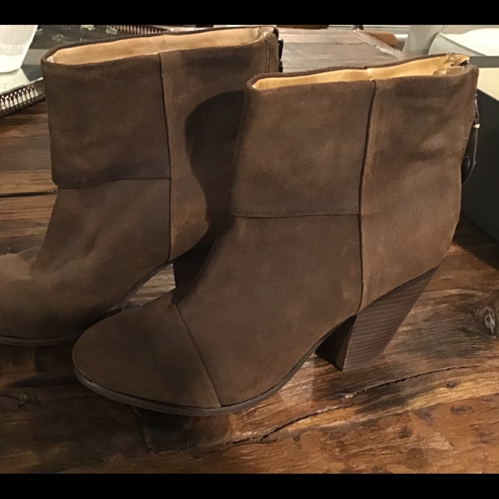 Rag and Bone Newbury Boots Distressed Brown Sz 40